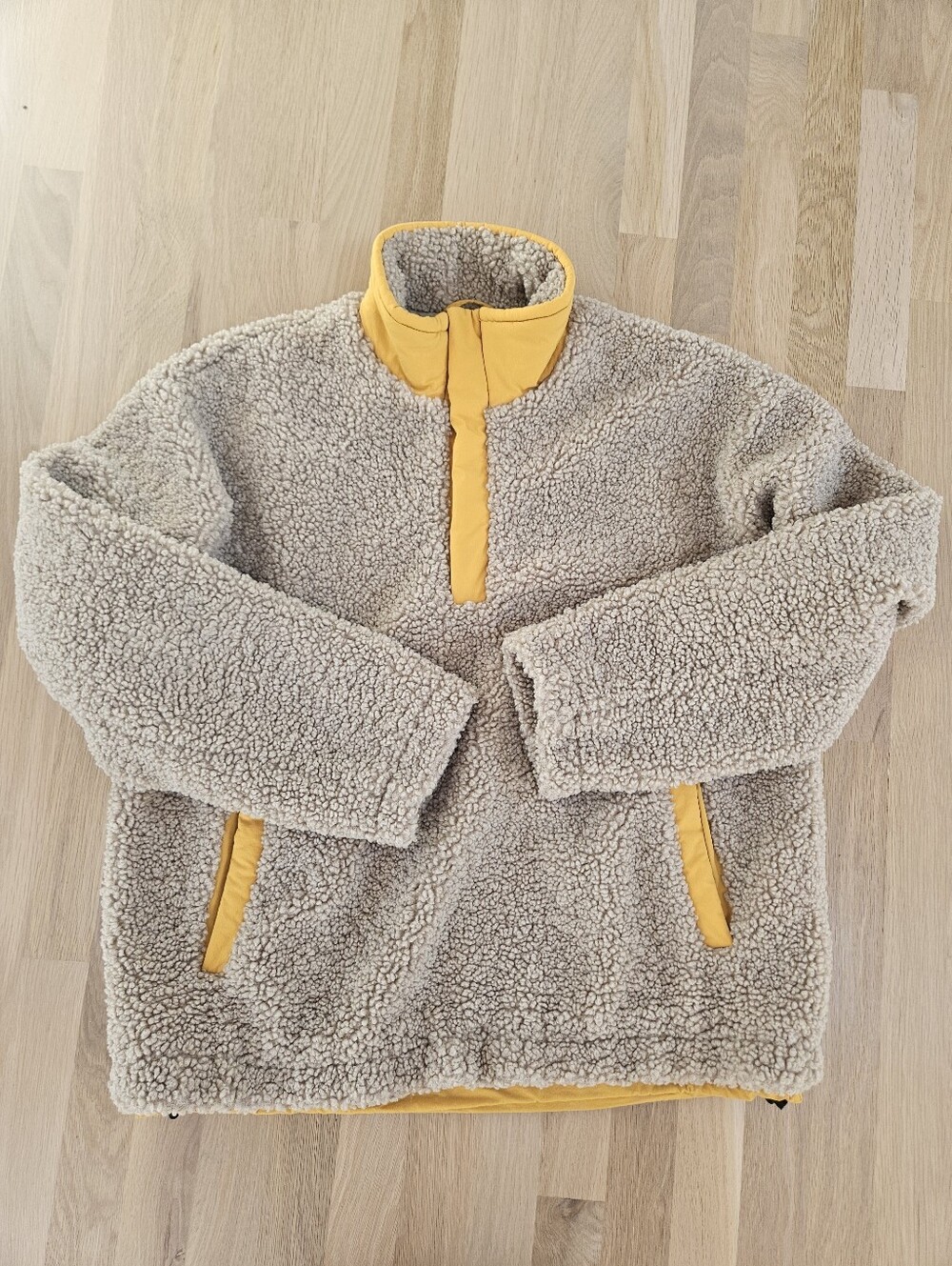 ZARA MEN'S CONTRASTING SHERPA SWEATSHIRT JACKET SIZE L/XL - Picture 3 of 12